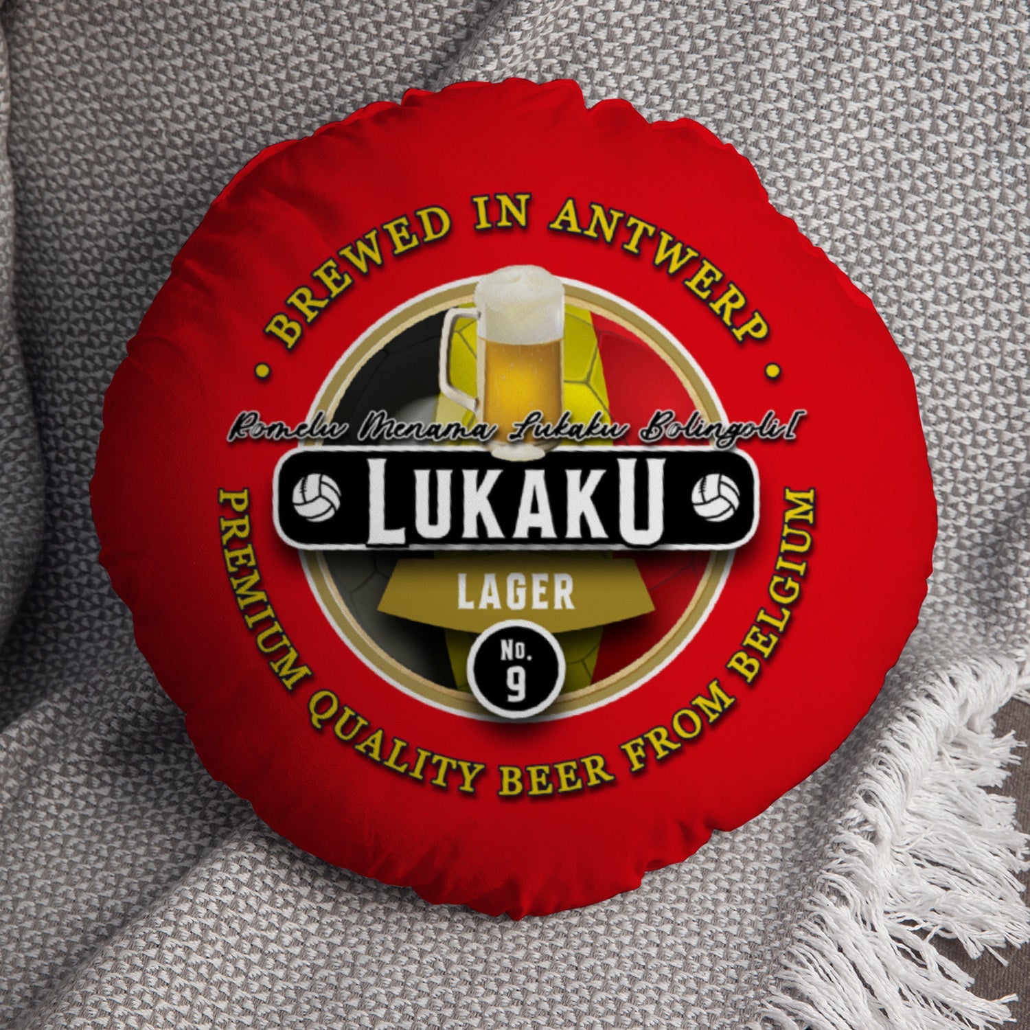 Belgium Lukaku  - Legend Collection - Circle Cushion 14"
