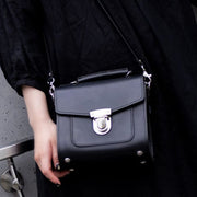 Handmade Leather Sugarcube Handbag - Zebra