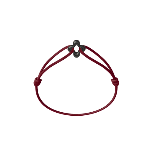 Mini Black Clover Cord Bracelet