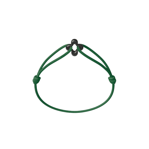 Mini Black Clover Cord Bracelet