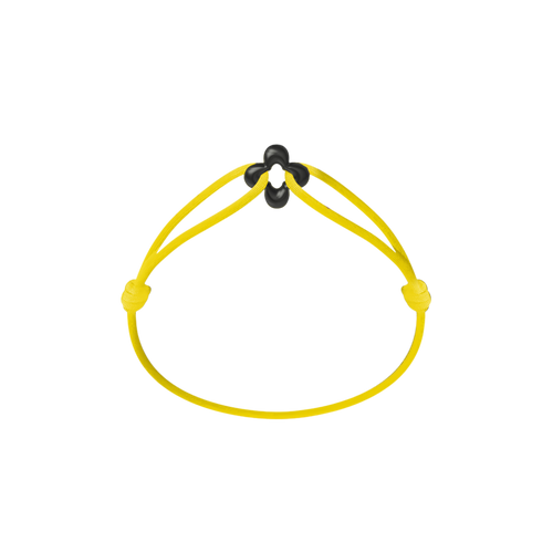 Mini Black Clover Cord Bracelet