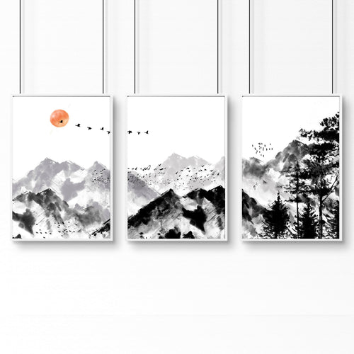 Workplace office design ideas  | set of 3 Scandinavian wall art