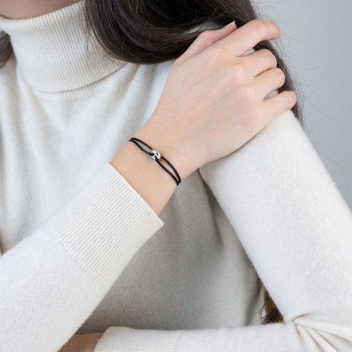 Mini Silver Soho Diamond Cord Bracelet