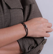 Silver Soho Pavé Cord Bracelet