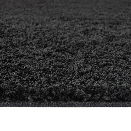 Washable Black Shaggy Rug