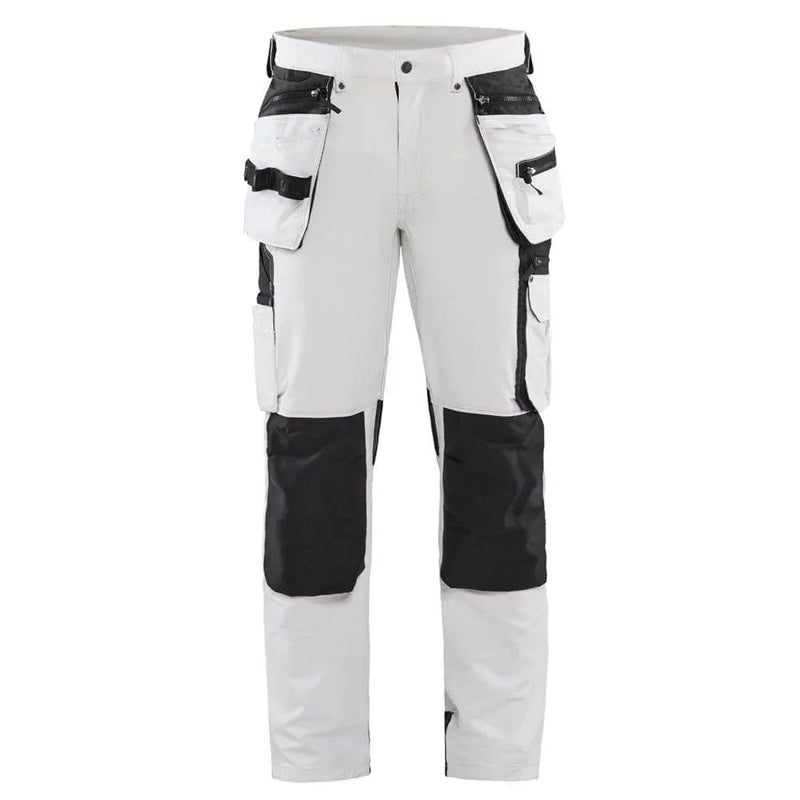 Blaklader 1079 4-Way Stretch Painters Work Trousers White/Dark Grey / 34" Waist, Regular Leg