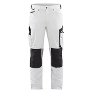 Blaklader 1089 4-Way Stretch Painters Work Trousers White/Dark Grey, 34" Waist Short Leg