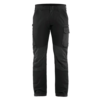 Blaklader 1422 4-Way Stretch Service Work Trousers Black/Dark Grey, 37" Waist Short Leg