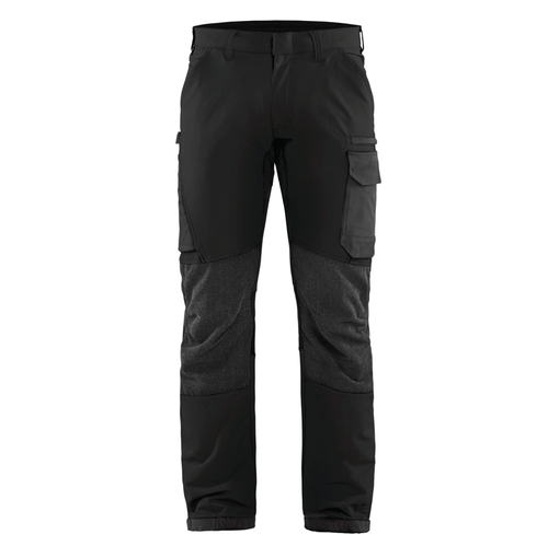 Blaklader 1422 4-Way Stretch Service Work Trousers Black/Dark Grey, 37" Waist Short Leg