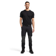 Blaklader 1422 4-Way Stretch Service Work Trousers Black/Dark Grey, 37" Waist Short Leg