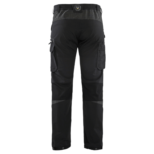 Blaklader 1422 4-Way Stretch Service Work Trousers Black/Dark Grey, 37" Waist Short Leg