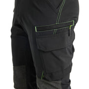 Blaklader 1422 4-Way Stretch Service Work Trousers Black / Hi-Vis Yellow