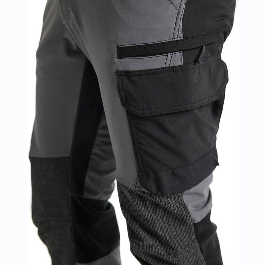 Blaklader 1422 4-Way Stretch Service Work Trousers Mid Grey / Black