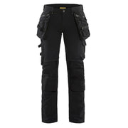 Blaklader 7198 Women's 4-Way Stretch Holster Pocket Work Trousers Black UK 12, Regular Leg