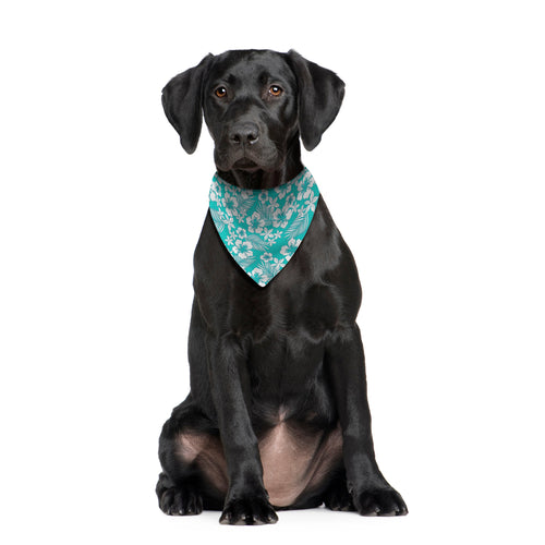 Blue Hibiscus Hawaiian - Dog Bandana - 4 Sizes