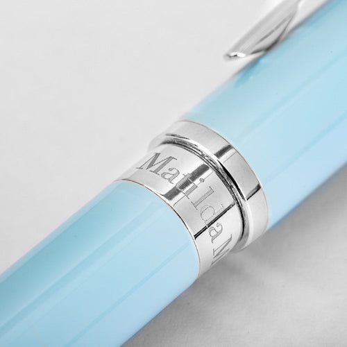 Matilda Myres | Ball Point Pen with Black Ink | Silver & Blue