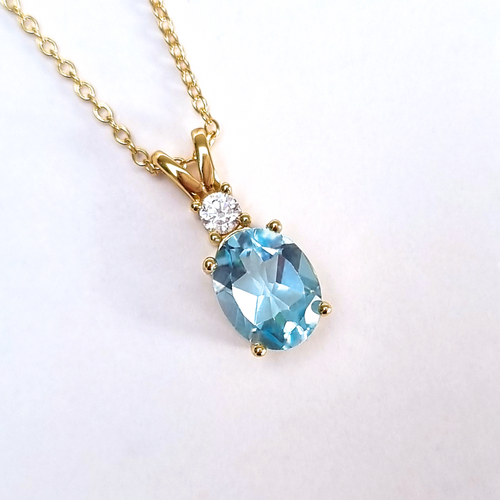 Blue Topaz Pendant Necklace in 18k Gold Vermeil