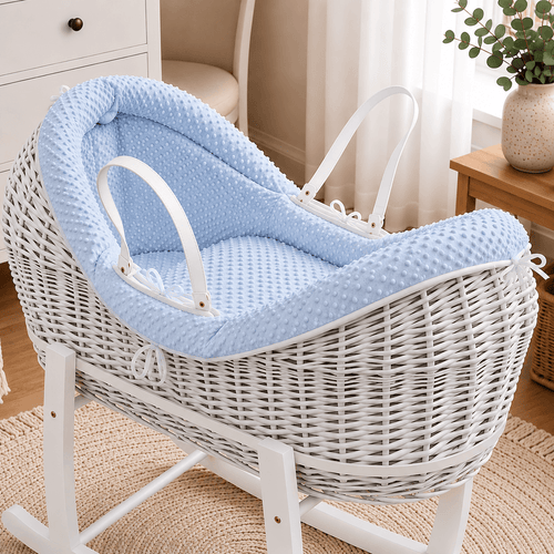 Wicker Deluxe Pod Baby Moses Basket With Stand