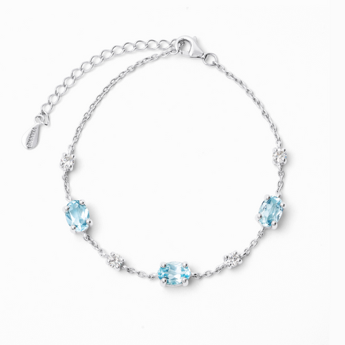 Blue Topaz Bracelet in Sterling Silver
