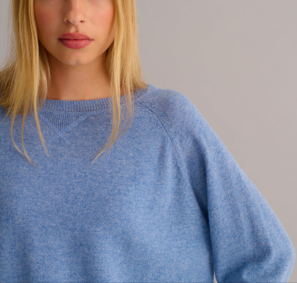 Chambray Blue Cashmere Sweatshirt