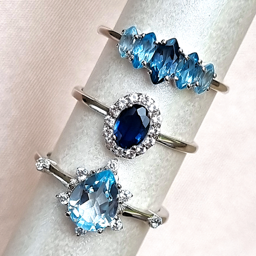 Ombre Blue Topaz Ring in Sterling Silver