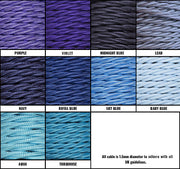 Purple / Blue Braided Fabric Decorative Extension Lead - Black Trailing Socket