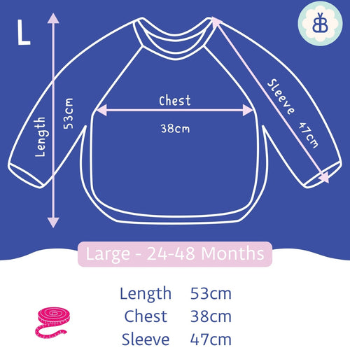 Long Sleeved Baby Bib - Digger Land Print