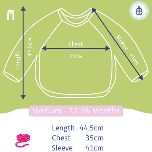 Long Sleeved Baby Bib - Blue Harlequin