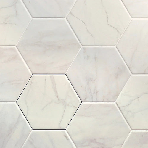 Bordaux Hexagon White Porcelain Tile 14 x 16cm