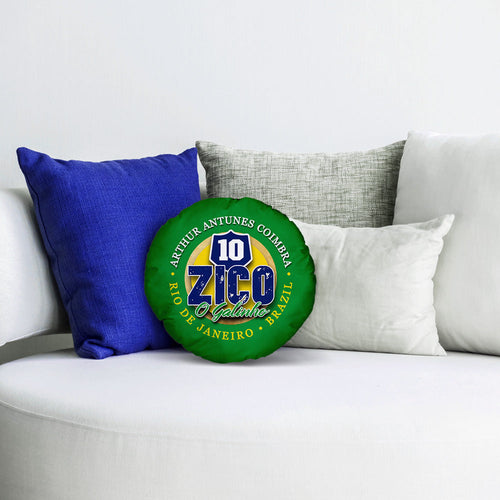 Brazil Zico  - Legend Collection - Circle Cushion 14"