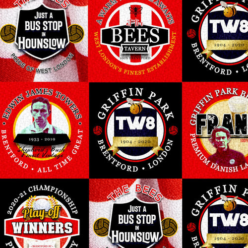 Brentford - Football Legends - Microfibre Beach Towel - 150cm x 75cm