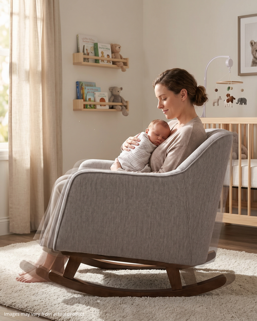Bristam Nursery Rocking Chair - Grey & Walnut