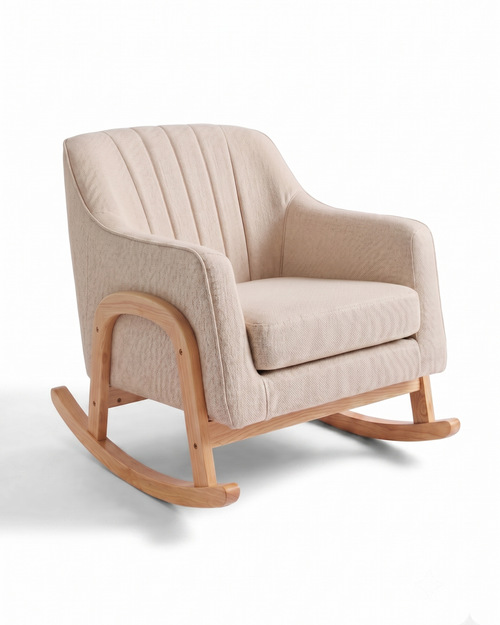 Bristam Nursing Chair - Natural & Oak With Stool