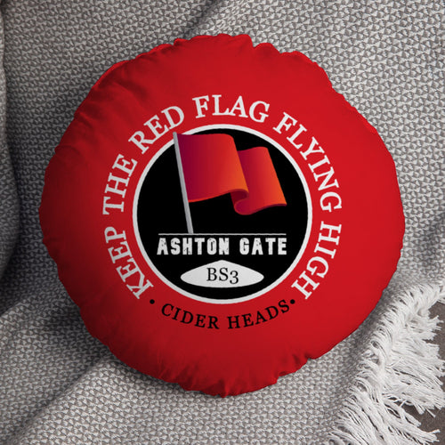Bristol Red Flag - Football Legends - Circle Cushion 14"