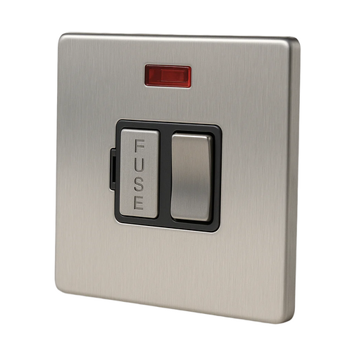 Caradok 13A Switched Spur c/w Neon Brushed Chrome
