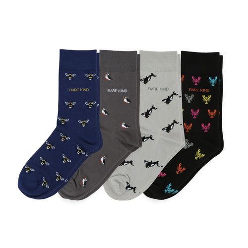 Small Motif 4 Pack Bamboo Sock Set