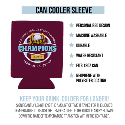 Burnley Champions - Football Legends - Can Cooler