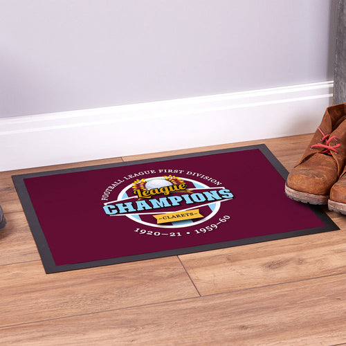 Burnley Champions  - Football Legends - Door Mat -60cm X 40cm