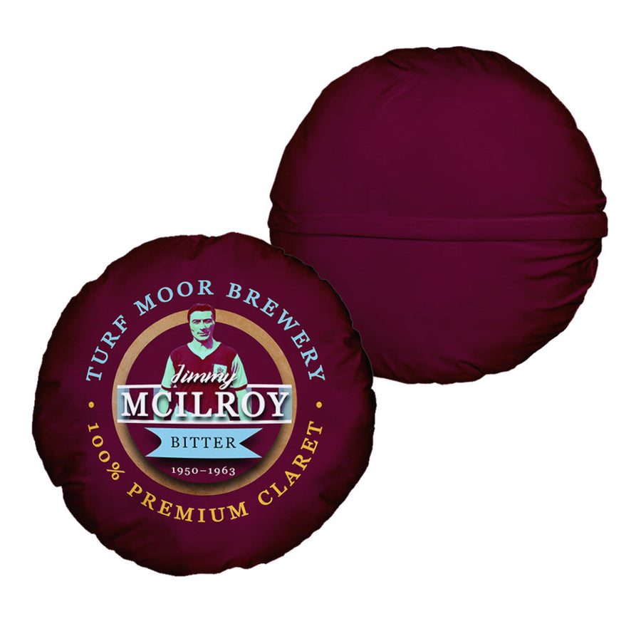 Burnley Jimmy McIlroy - Football Legends - Circle Cushion 14"