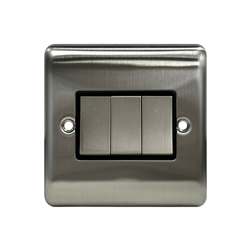 Caradok 3G 2Way 10A Switch Brushed Chrome Black Insert