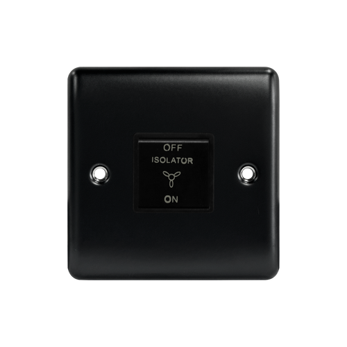 Caradok 3 Pole Fan Isolator Switch Matt Black