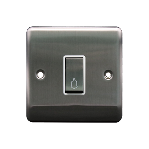 Caradok Retractive Switch Brushed Chrome White Insert