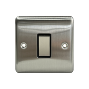 Caradok 1G Intermediate 10A Switch Brushed Chrome Black Insert
