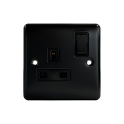 Caradok 1G 13A DP Switched Socket Matt Black