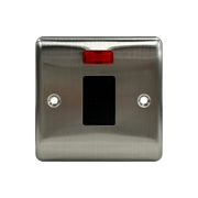 Caradok 13A Unswitched Spur c/w Neon Brushed Chrome Black Insert