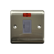 Caradok 13A Unswitched Spur c/w Neon Brushed Chrome Grey Insert