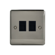 Caradok 2G RJ45 Cat5 Socket Black Nickel