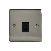 Caradok 1G RJ11 Telephone Socket Black Nickel