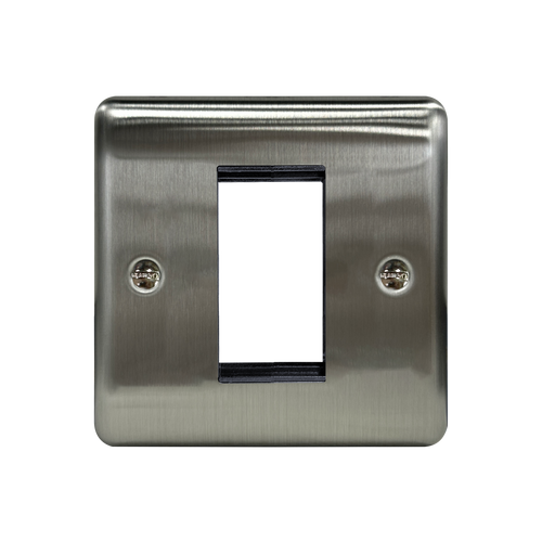 Caradok 1G 1 Module Data Plate Brushed Chrome Grey Insert