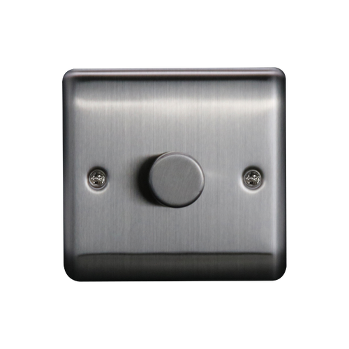 Caradok 1G LED Dimmer Brushed Chrome (Max 100W)